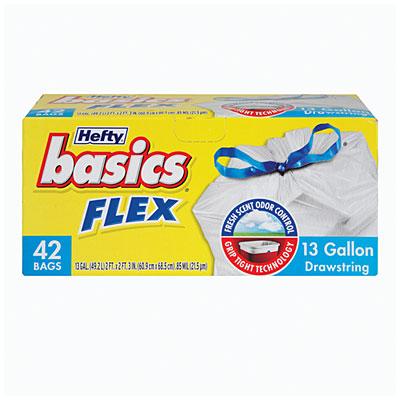 hefty gallon flex bags trash basics count fresh larger