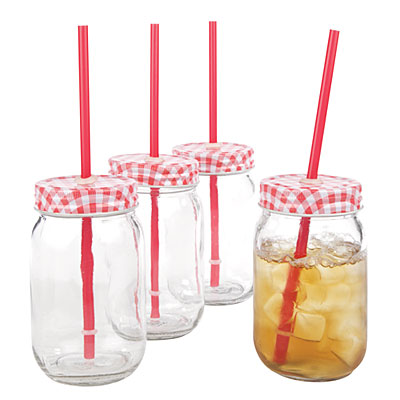 Mason Jar Glass Drinkware Set, 4-Piece | Big Lots