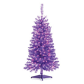 4' Pre-Lit Artificial Purple Christmas Tree with Purple Lights | Big Lots